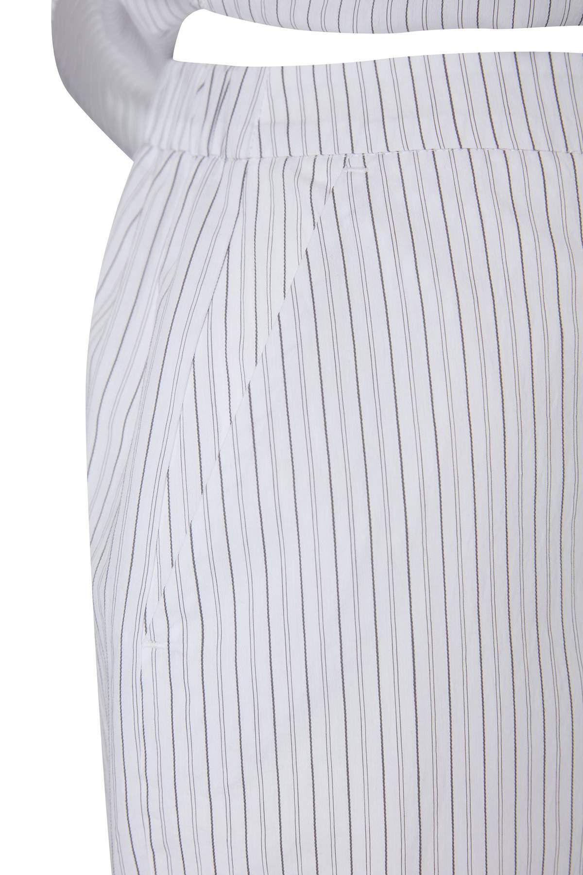 Trendyolmilla  Trendyol Studio Beyaz-Renkli Çizgili Papertouch Bluz Pantolon Dokuma Alt - Üst Takım TWOSS26AU00124 - Görsel 7