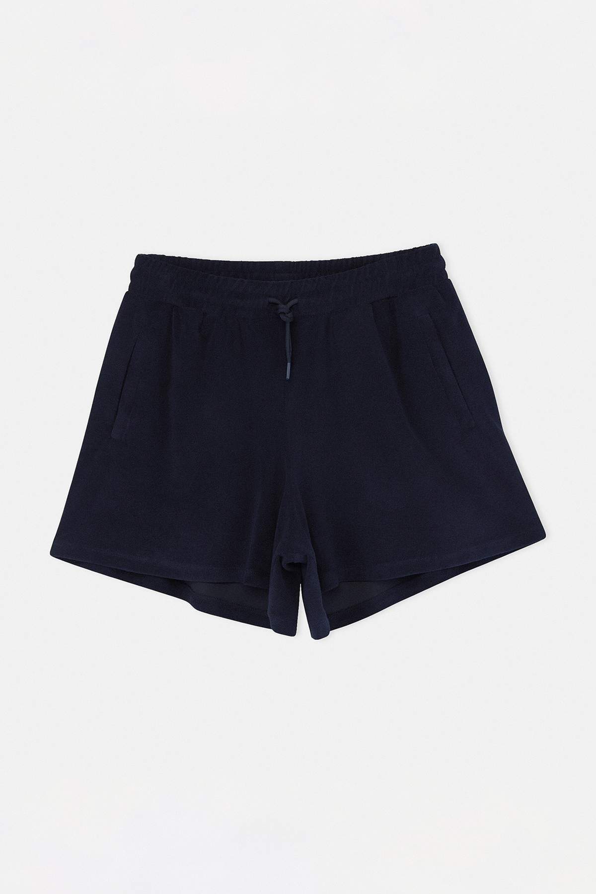 Trendyolmilla  Lacivert Havlu Kumaş Geniş Paça Büyük Beden Şort & Bermuda TBBSS26AP00033 - Görsel 4