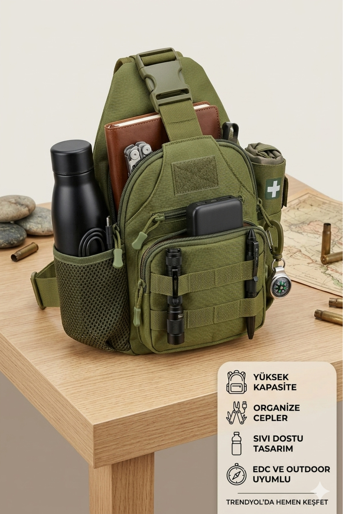 Forestia Çok amaçlı Taktik Çanta - Motosiklet Motorcu Çantası - Avcı Çantası - Outdoor Göğüs Bel Çantası