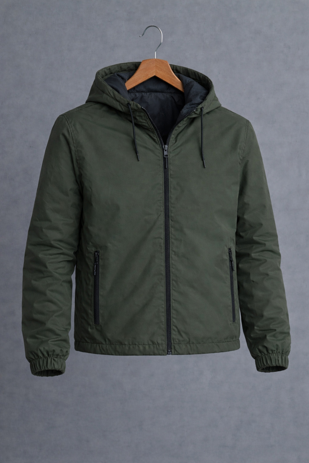 DAMGA JEANS  Erkek Basic Günlük Haki Yağmurluk & Rüzgarlık - Görsel 4