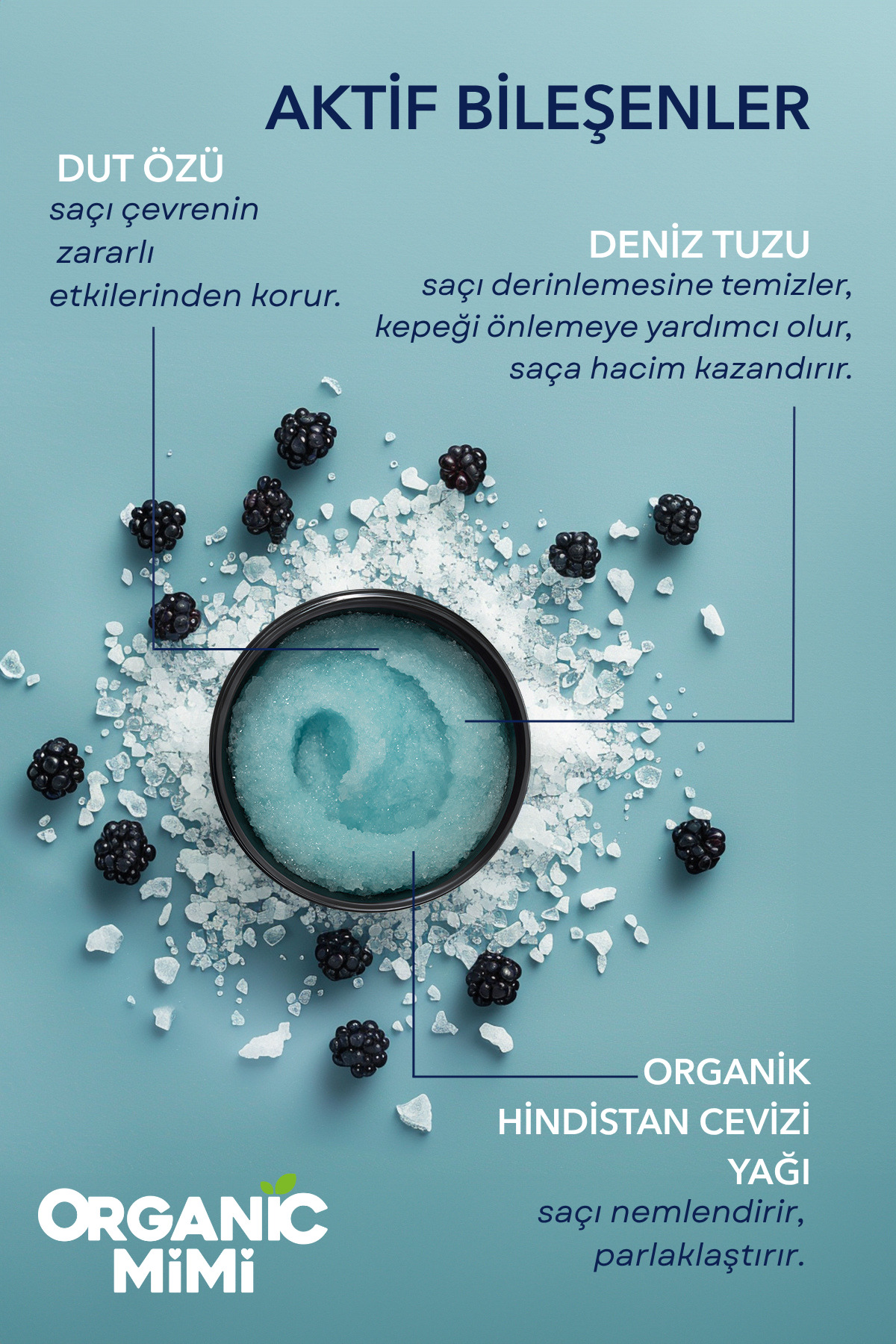Peeling Şampuanı Deniz Tuzu ve Dut Özlü Kepek Önleyici Süper Hacim Kazandırıcı 280 G — 8606032061310 — تصویر 3 از 9