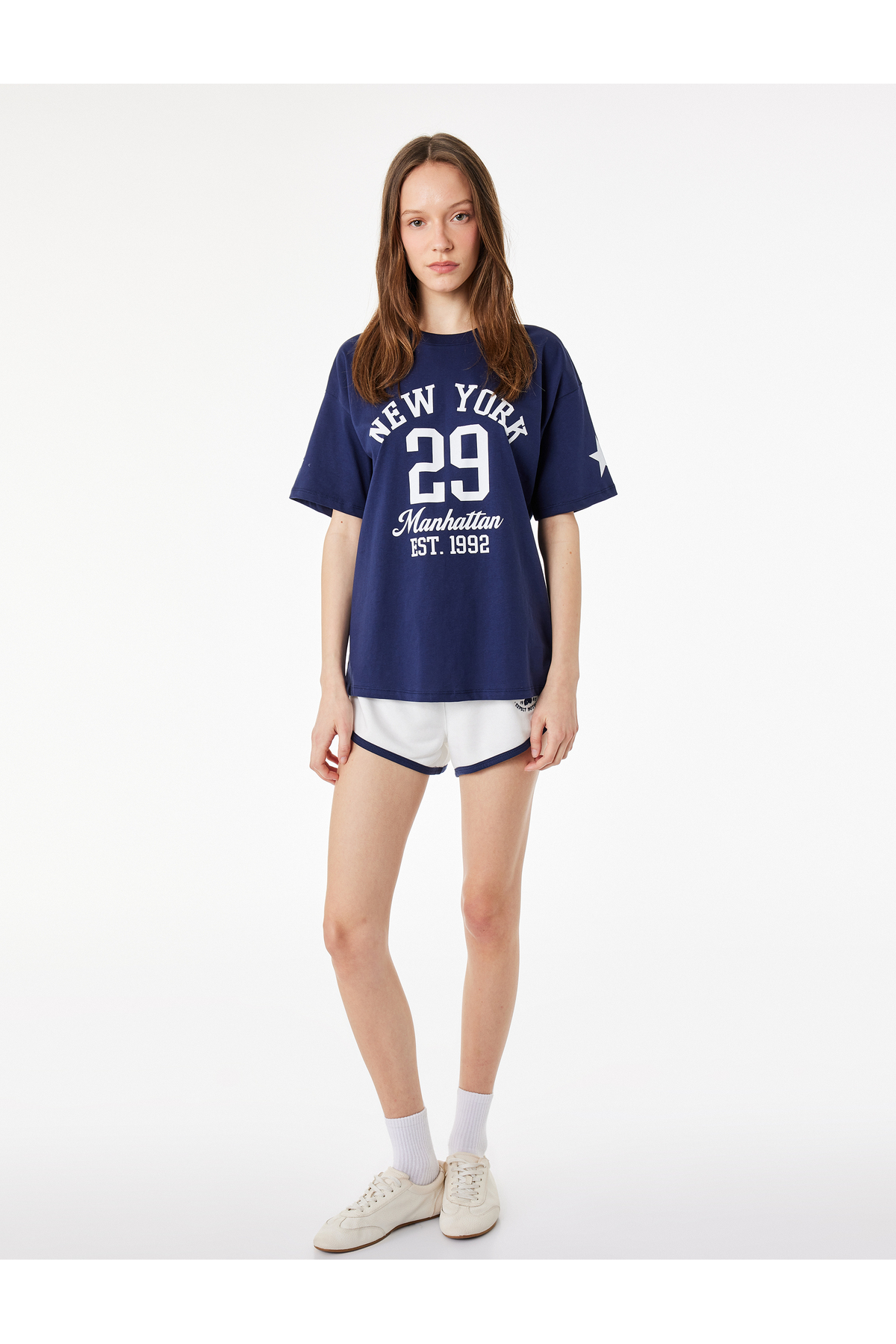 Koton Comfortable Fit Short Sleeve Crew Neck College Printed T-Shirt