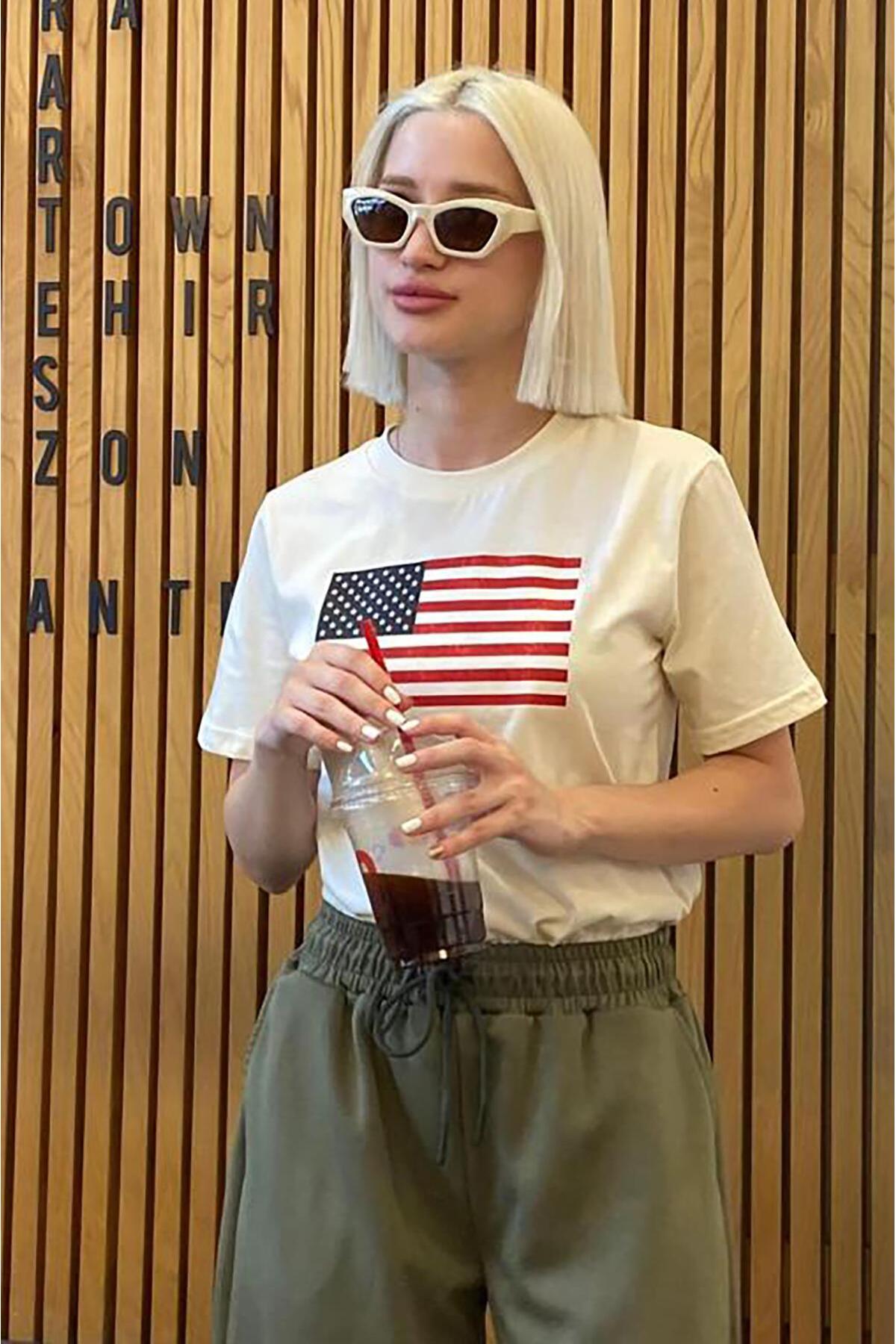 Madmext Lacivert Bisiklet Yaka Pamuklu Kısa Kollu Kadın T-Shirt MG2150 görsel 5