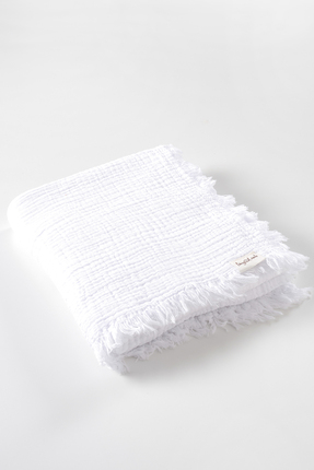 tinylamb 100x120cm Organik 4 Katlı Beyaz Renk Müslin Battaniye Brighton