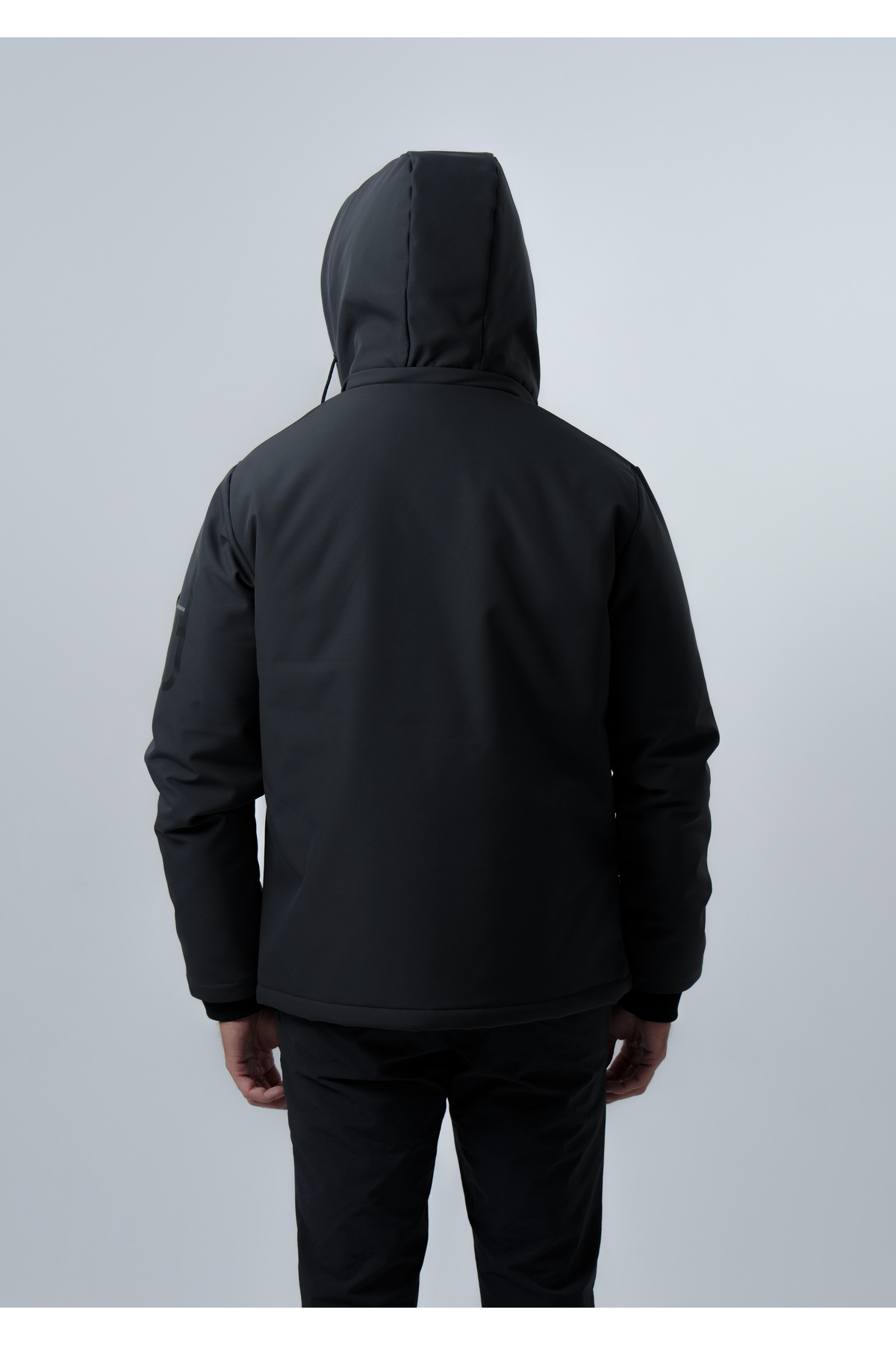 ERKEK MONT Baskı Detaylı Kapitone Astarlı SoftShell Mont — مشکی BRONX26 — تصویر 7 از 8