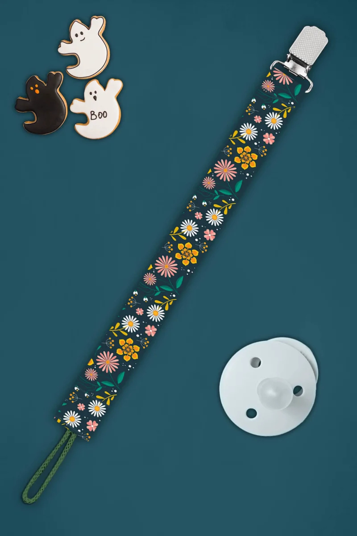 Apptakı Çiçek Desenli Bebek Emzik Askısı Emzik Zinciri Emzik Tutacağı Emzirme Aksesuarı - EMZ0057 fotoğrafı 2 (önizleme)