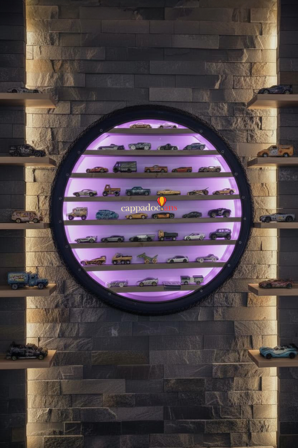 Illuminated Kids Toy and Car Rack