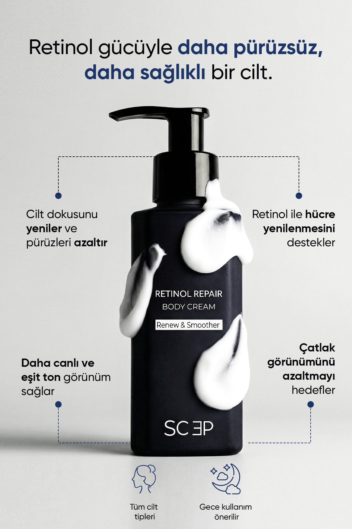 Retinol Repair Body Cream | %0.6 Onarıcı Retinol Vücut Kremi 150 ml — 001 — تصویر 4 از 5