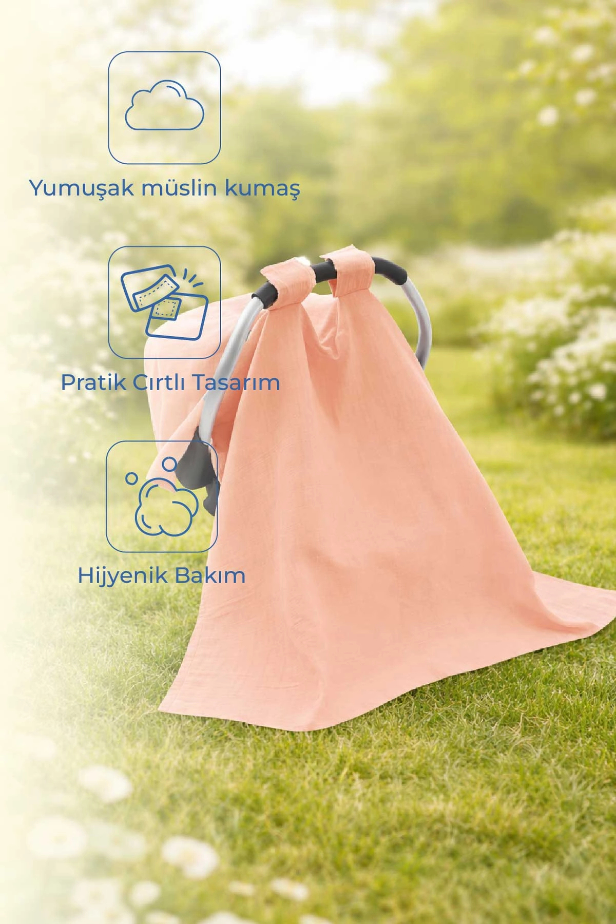 Multi-Purpose Muslin Infant Carrier Cover Salmon