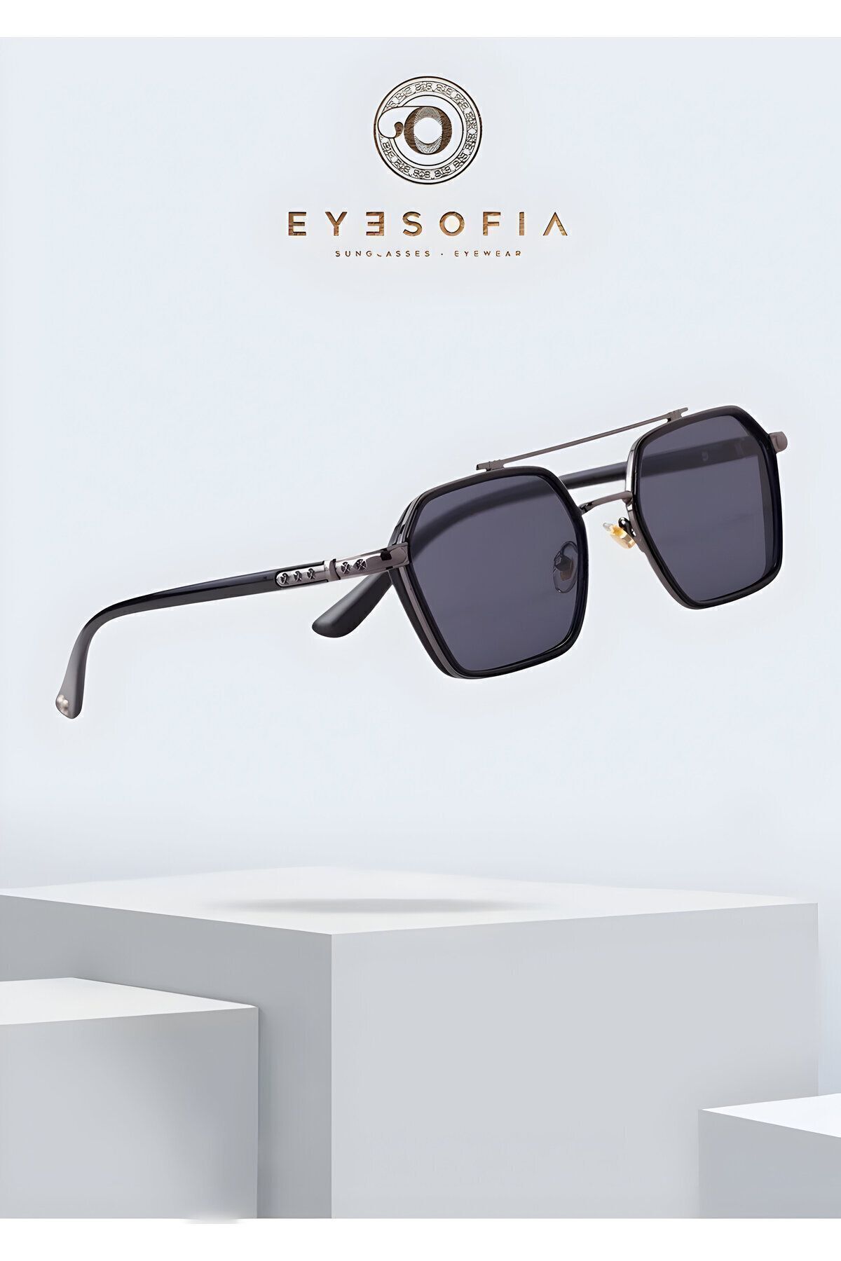 Eyesofia Ecs Unisex Siyah Kadın Erkek Uv400 Filtreli Ultra Hafif Güneş Gözlüğü görsel 3
