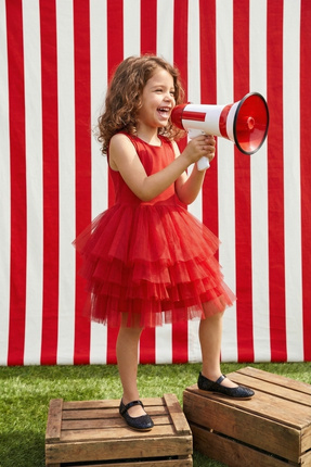 Le Mabelle Kırmızı Tül Etekli Kız Çocuk Balerin Elbise - Carmen