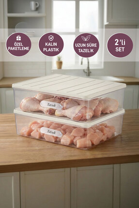 SELKA HOME 2 Adet 4 Lt. Nora Organizer Buzdolabı Buzluk Düzenleyici Saklama Kabı