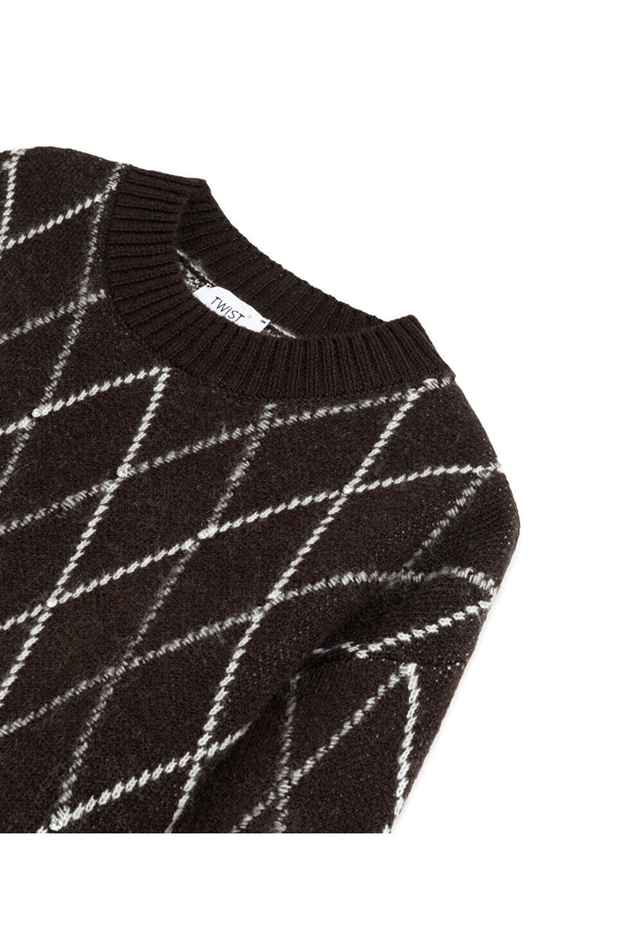 Twist  BAKLAVA DESEN STRASS TAŞLI KAZAK - Görsel 4