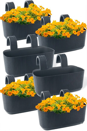 TEMMUZ HOME Pera Askılı Balkon Saksısı Plastik Kelepçeli Asılabilen Saksı