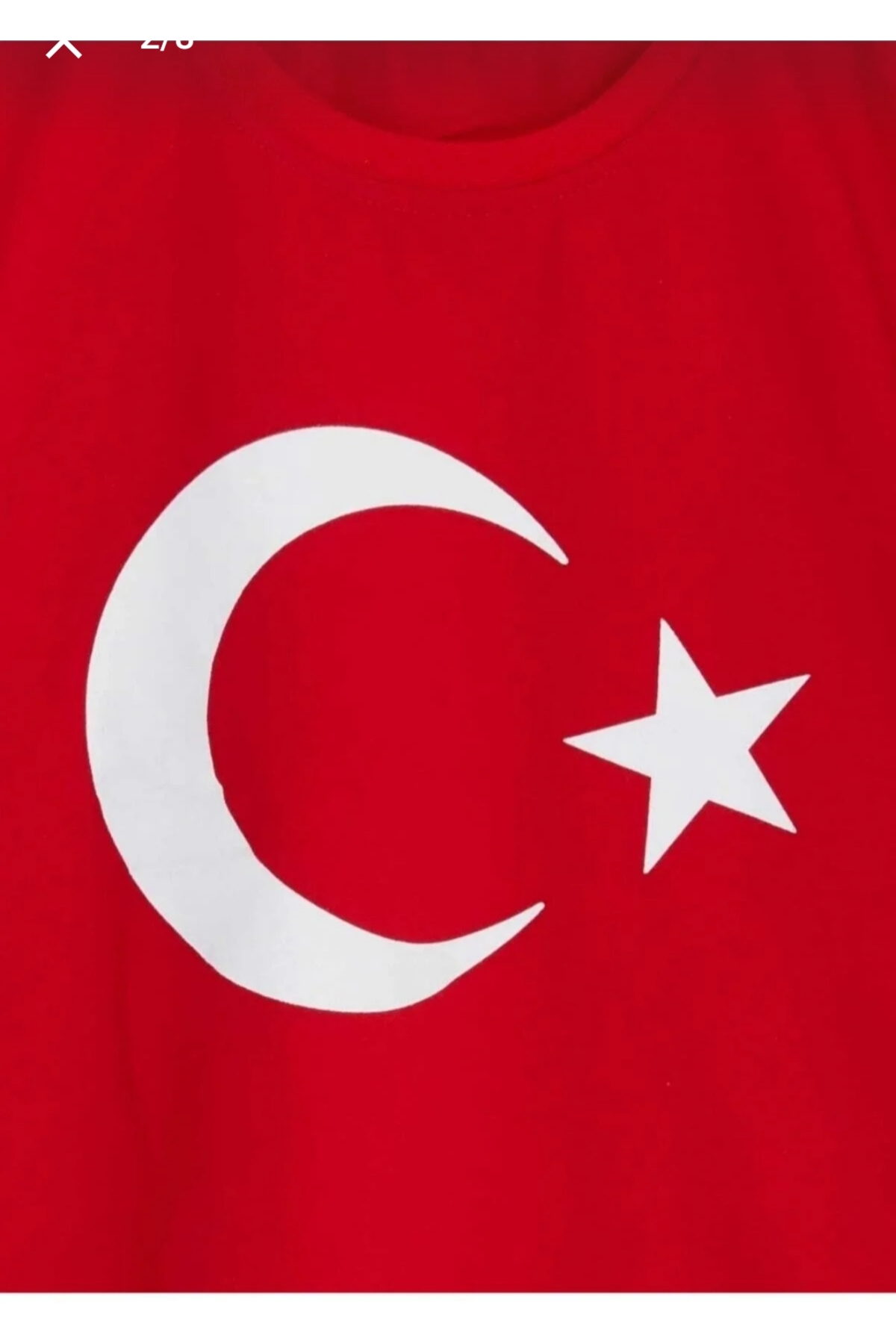 Genel Markalar Unisex Çocuk Kırmızı Ay Yıldız Türk Bayraklı Kısa Kollu T-shirt tiwitibaby fotoğrafı 2 (önizleme)