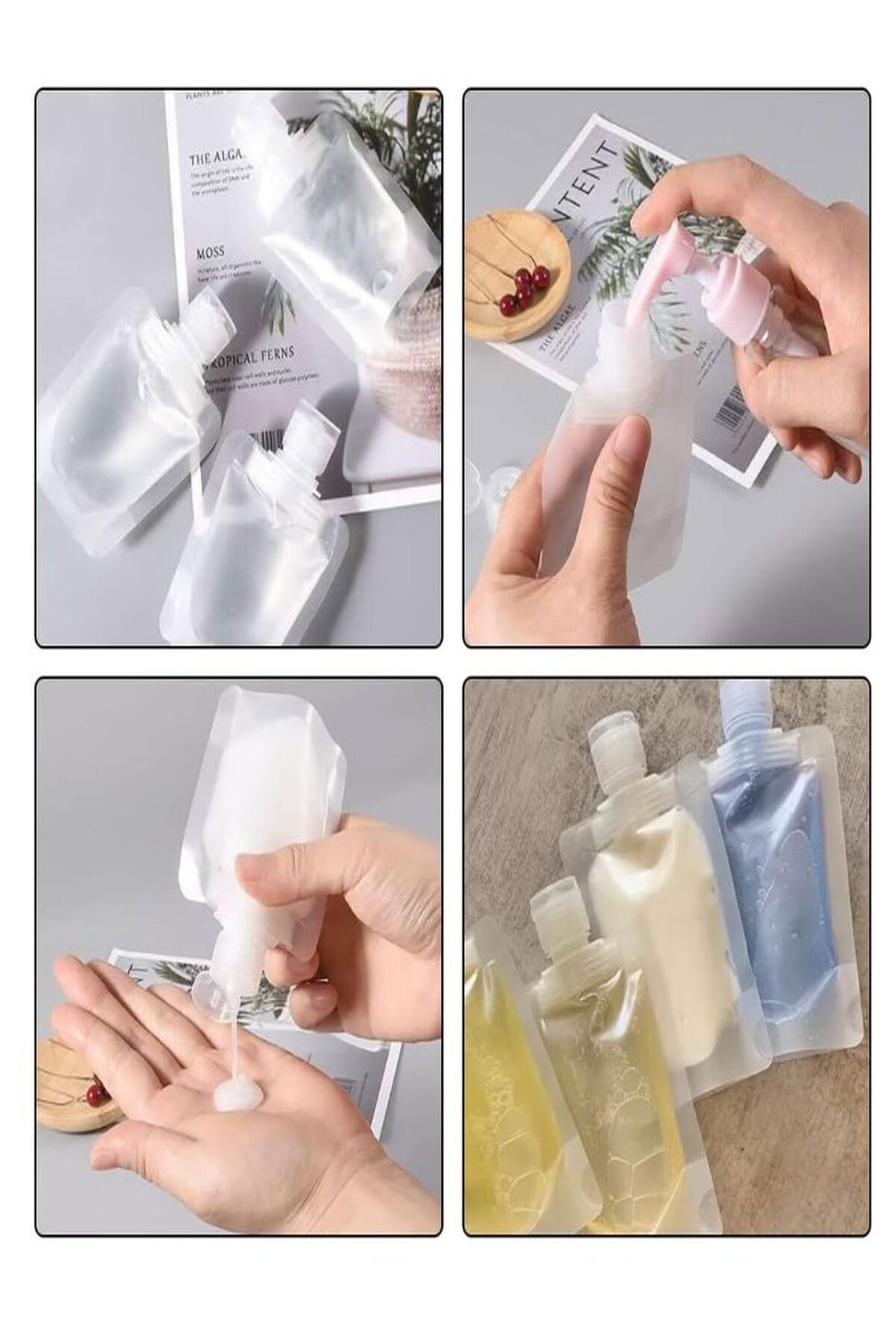 3 Adet 100ml Krem Şampuan Kabı Tekrar Kullanılabilir Set — ÖZASYA AVM 3 ADET — تصویر 3 از 6