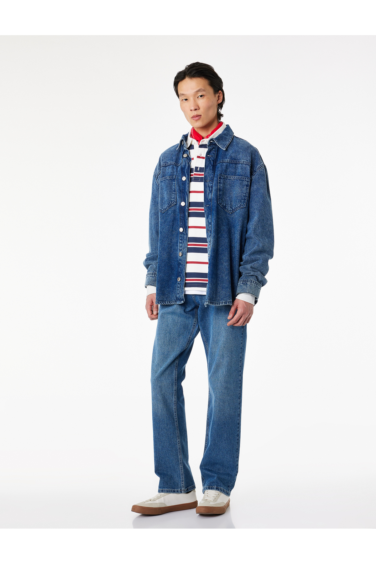 Koton Standart Bel Normal Bel Düz Paça Denim Pantolon - Mark Straight Jeans görsel 2