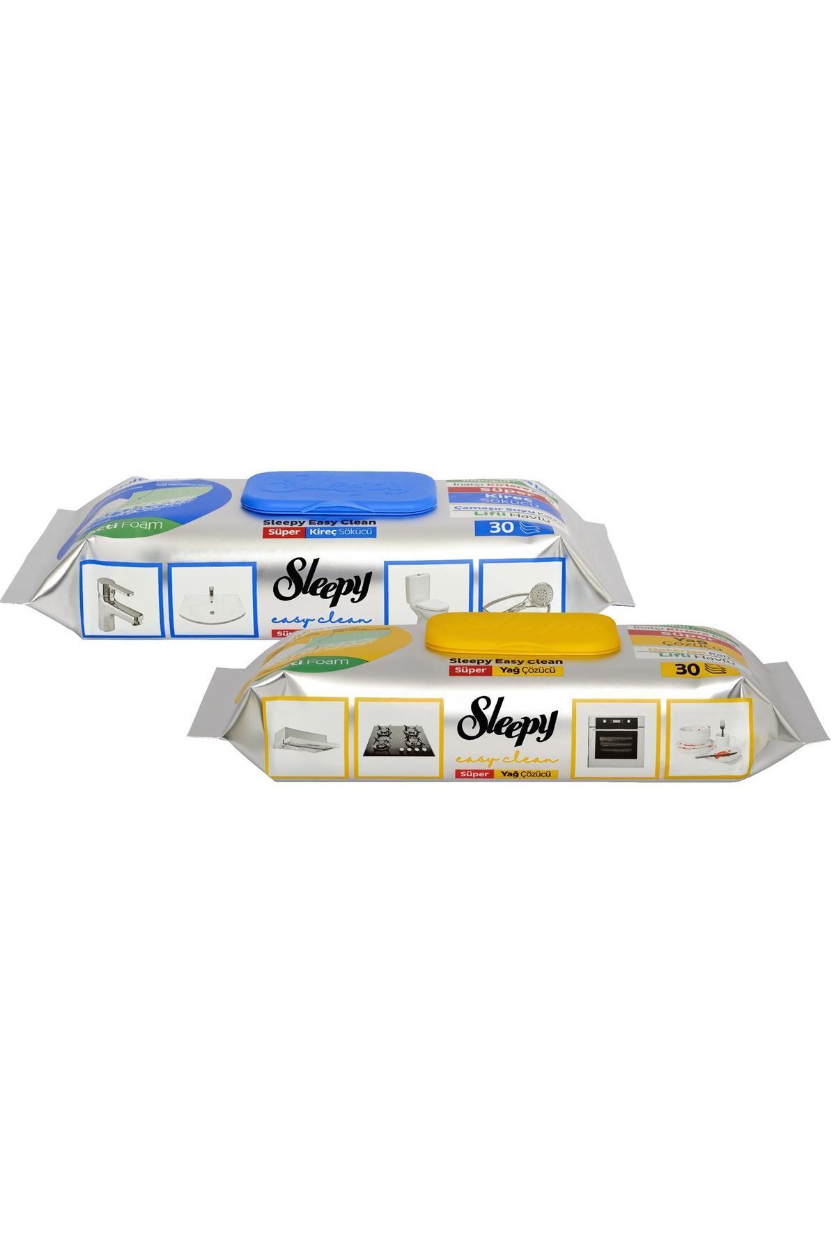 Sleepy Easy Clean Kireç Sökücü ve Yağ Çözücü Havlu 30'lu 2 Paket fotoğrafı 2 (önizleme)