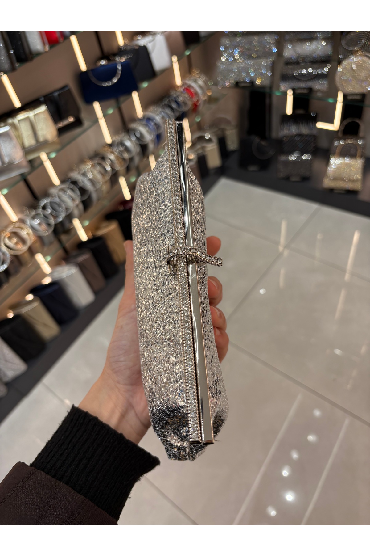 Çanta Trend Kadın Venom Desen Taş Detaylı Cüzdan Clutch Model Portföy Özel Gün Ve Abiye Çanta görsel 4