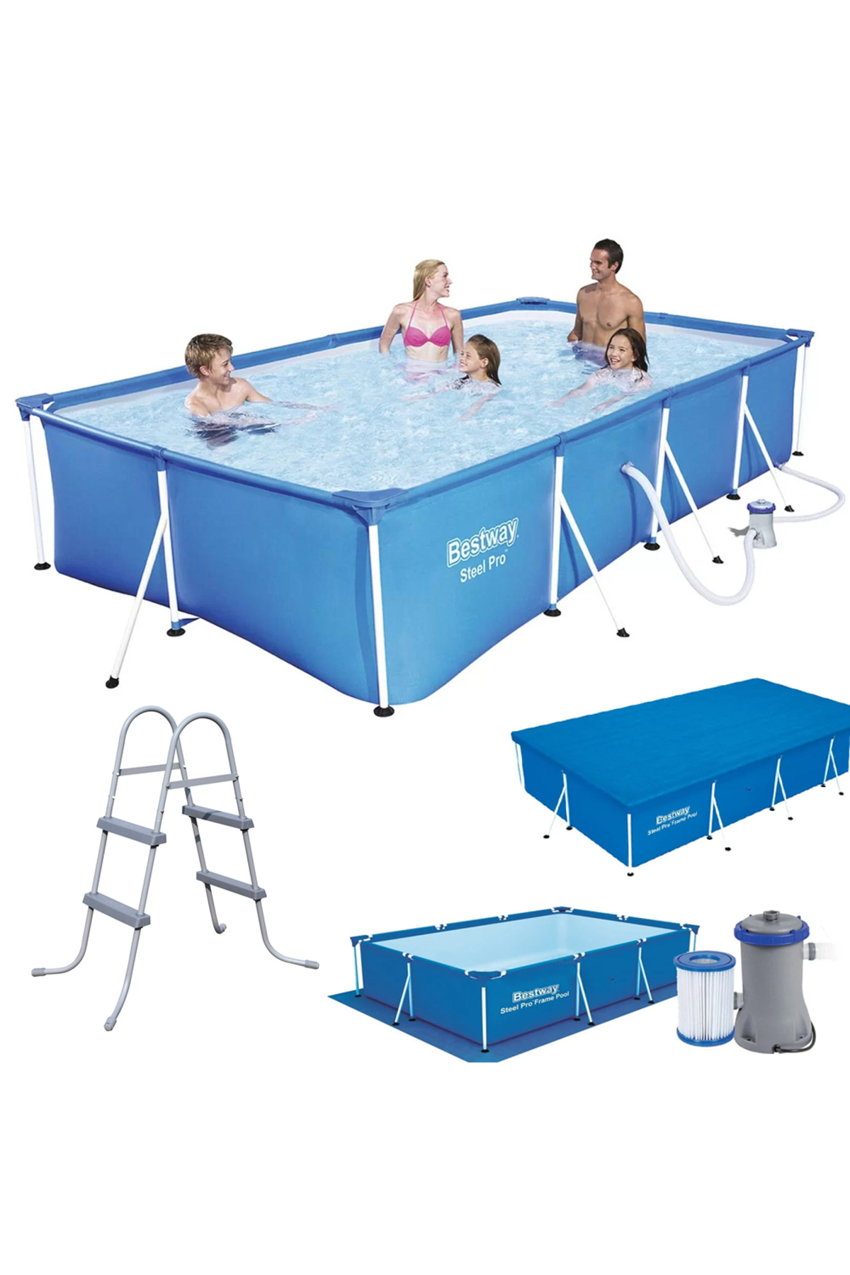 Bestway Prefabrik Havuz 400x211x81cm 220v Filtre Alt Üst Örtü Ve