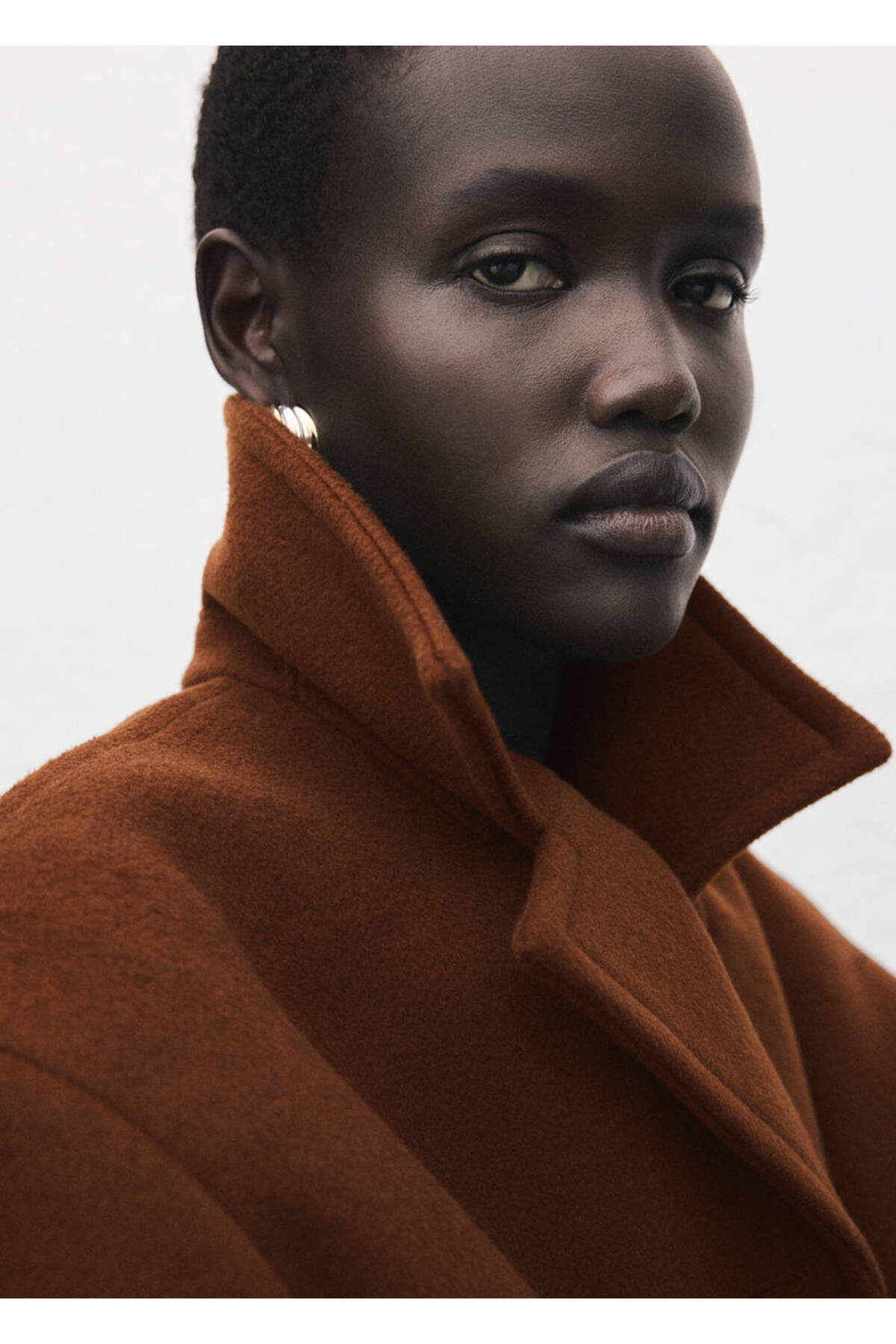 MANGO  Yün karışımlı düğmeli palto - Görsel 6