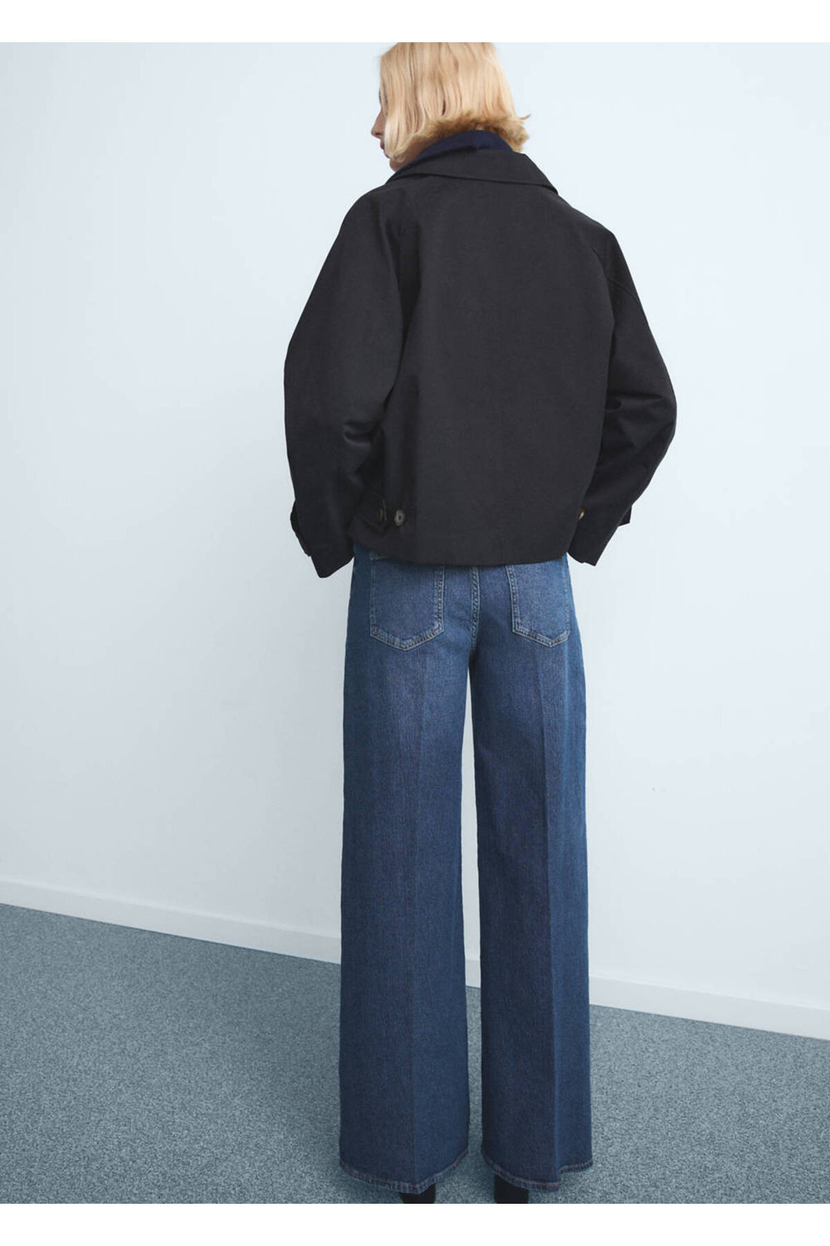 MANGO  Yüksek bel wide leg jean pantolon - Görsel 4