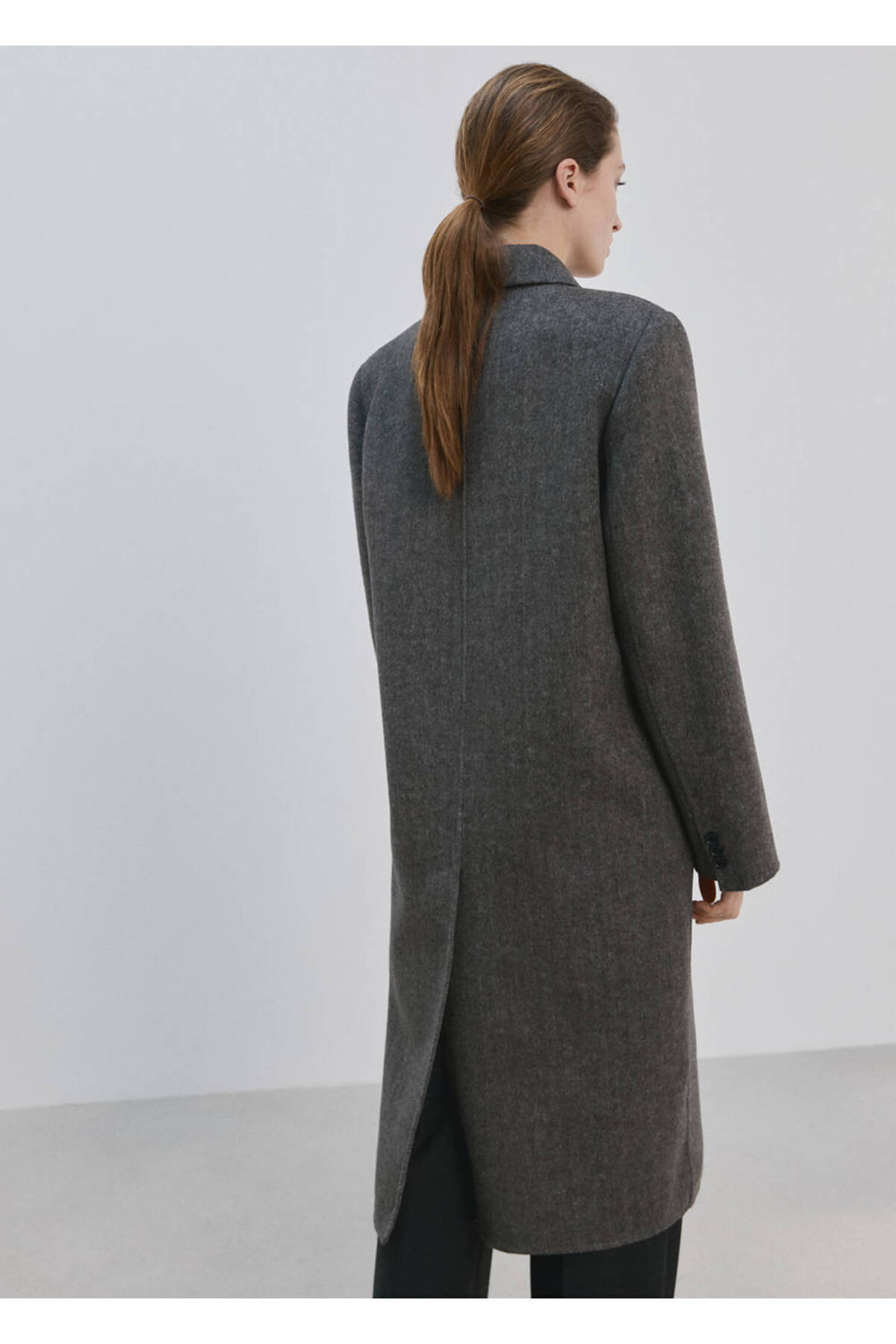 MANGO  Kruvaze yün palto - Görsel 4