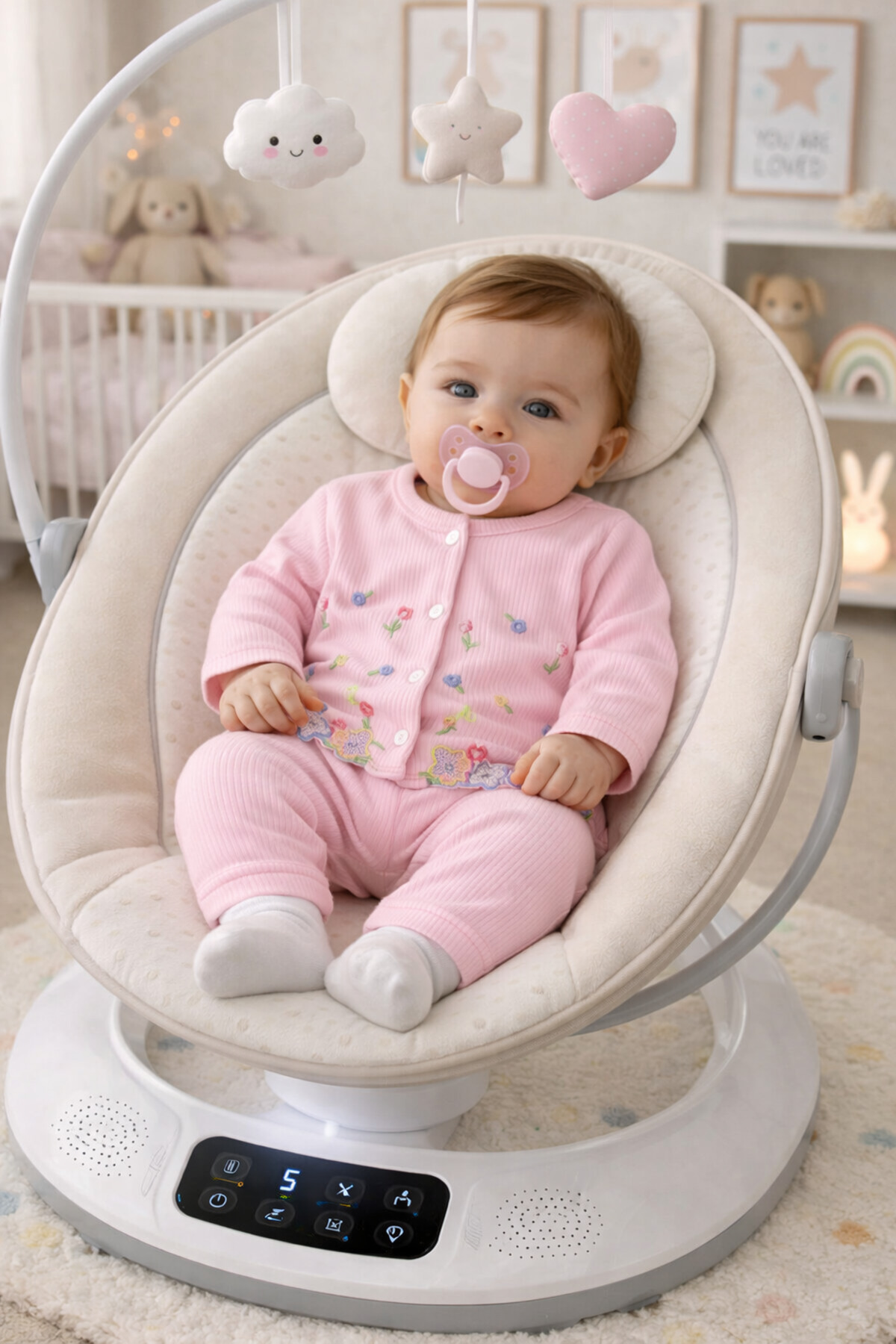 MBK GARDEN Floral Embroidered Long Sleeve, Cotton Baby Girl Set