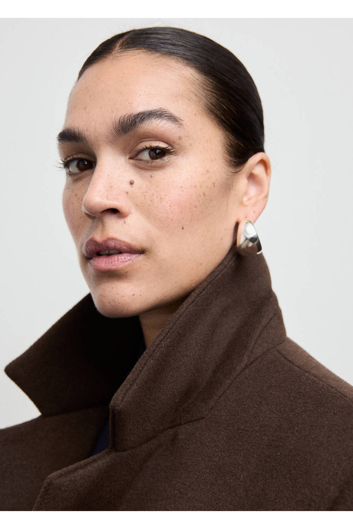 MANGO  Kruvaze yün karışımlı palto - Görsel 8