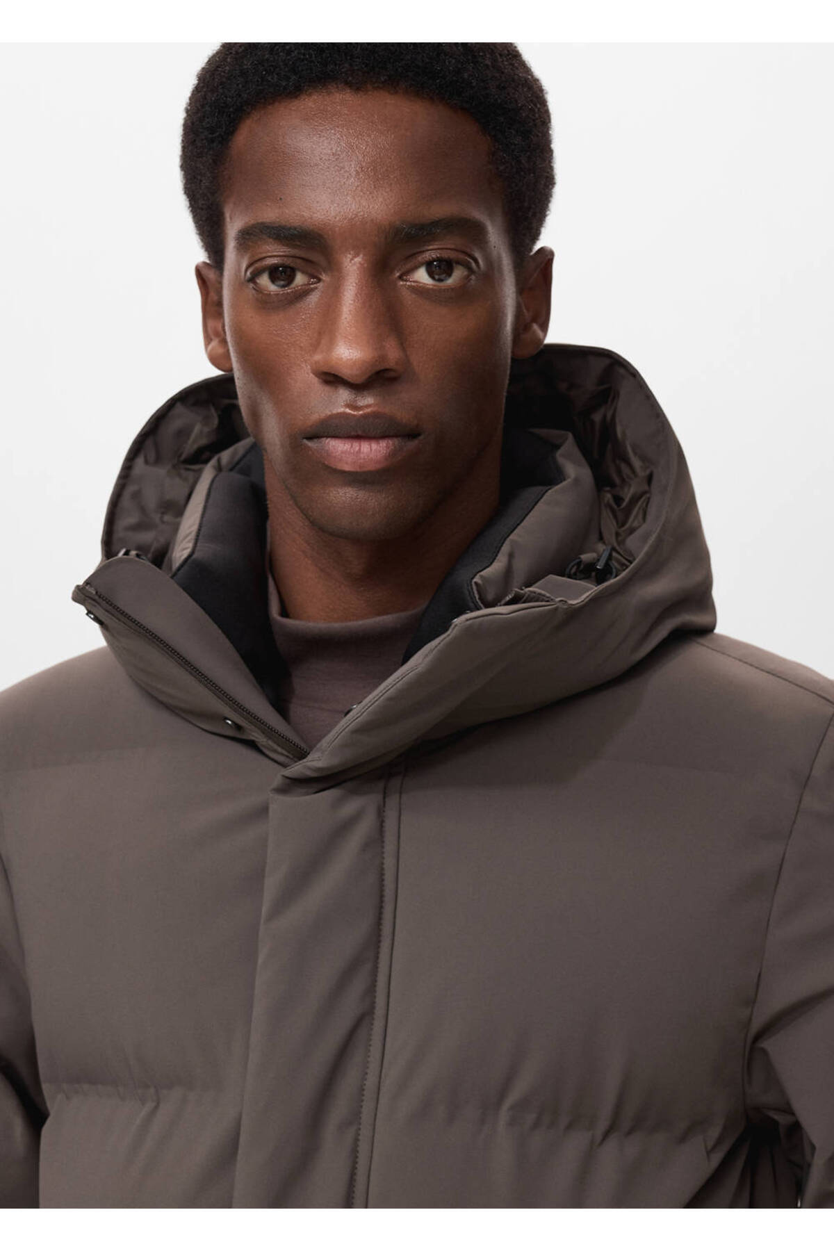 MANGO Man Su geçirme ısı düzenleyici kapitone anorak görsel 6