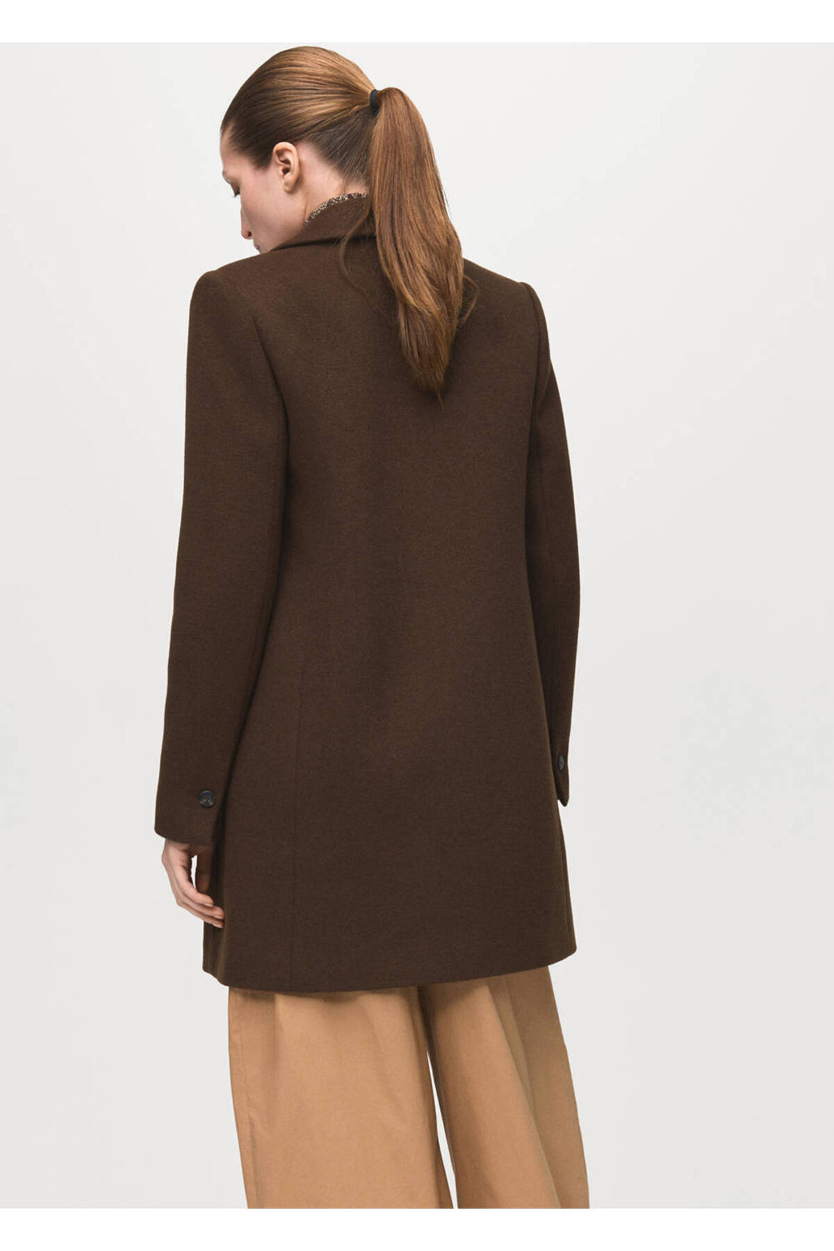 MANGO  Kruvaze yün karışımlı palto - Görsel 4