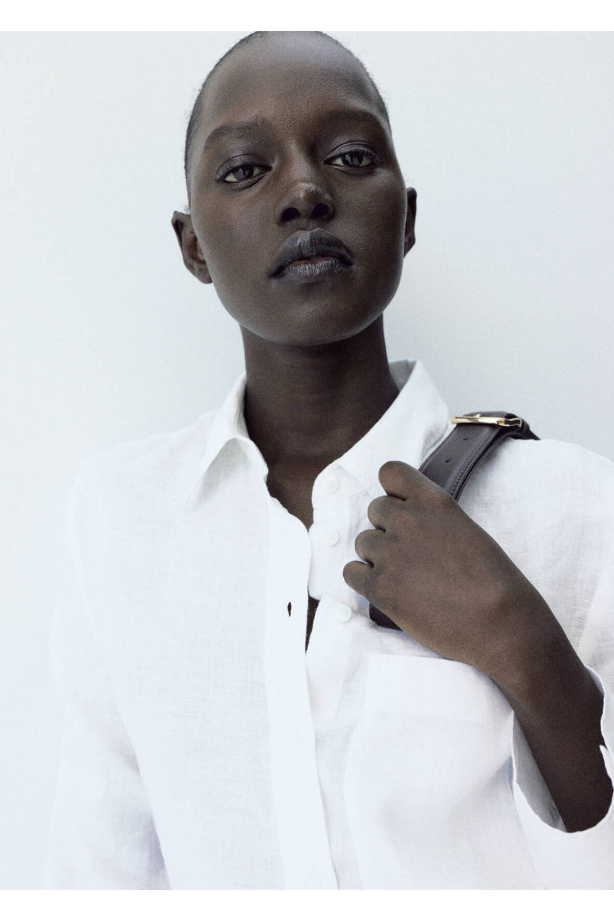 MANGO  Cepli keten gömlek