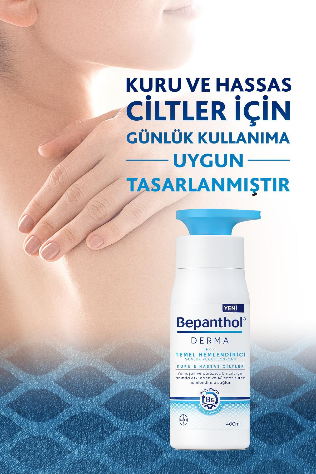 Derma Temel Nemlendirici Losyon 400 Ml Kuru, Hassas Ciltler, Günlük Yoğun Nemlendirici — 08699546485260 — تصویر 2 از 5
