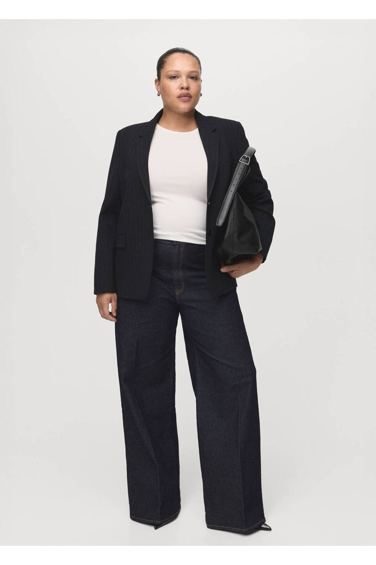 MANGO  Yüksek belli Wideleg jean - Görsel 8