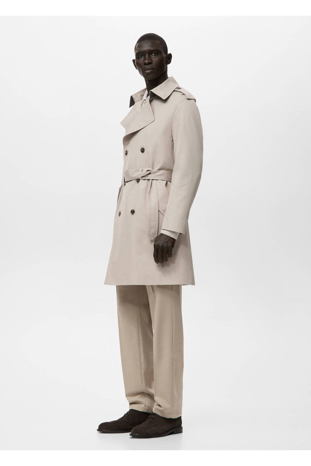 MANGO Man  Kemerli su itici trençkot - Görsel 7