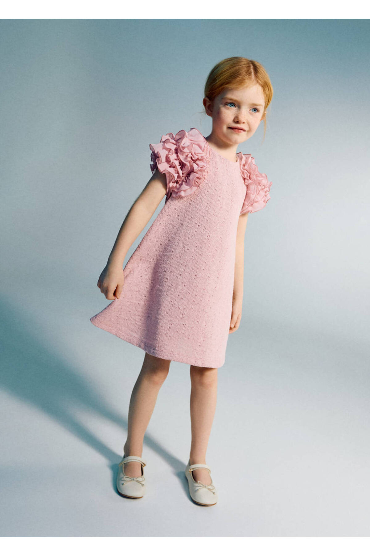 MANGO Baby Volan detaylı triko elbise