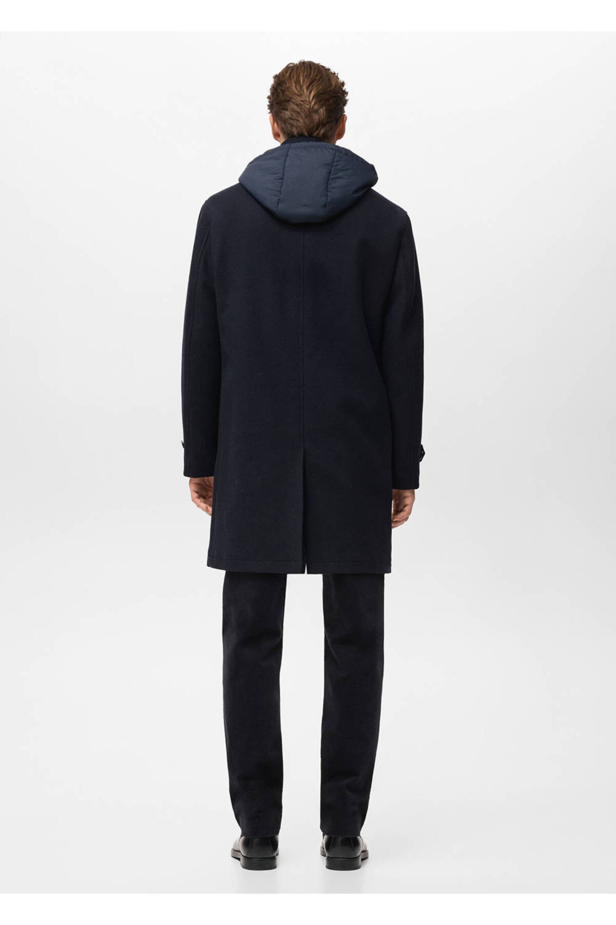 MANGO Man  Çıkarılabilir kapüşonlu yün ceket - Görsel 4