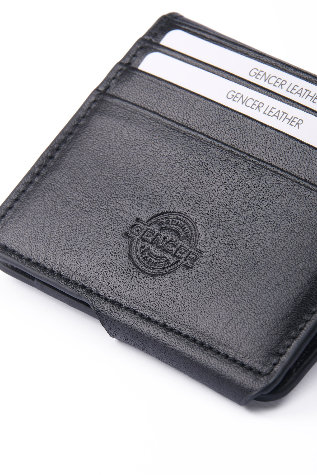 GENCER LEATHER HAKİKİ DERİ KARTLIK MIKNATISLI SİYAH görsel 4