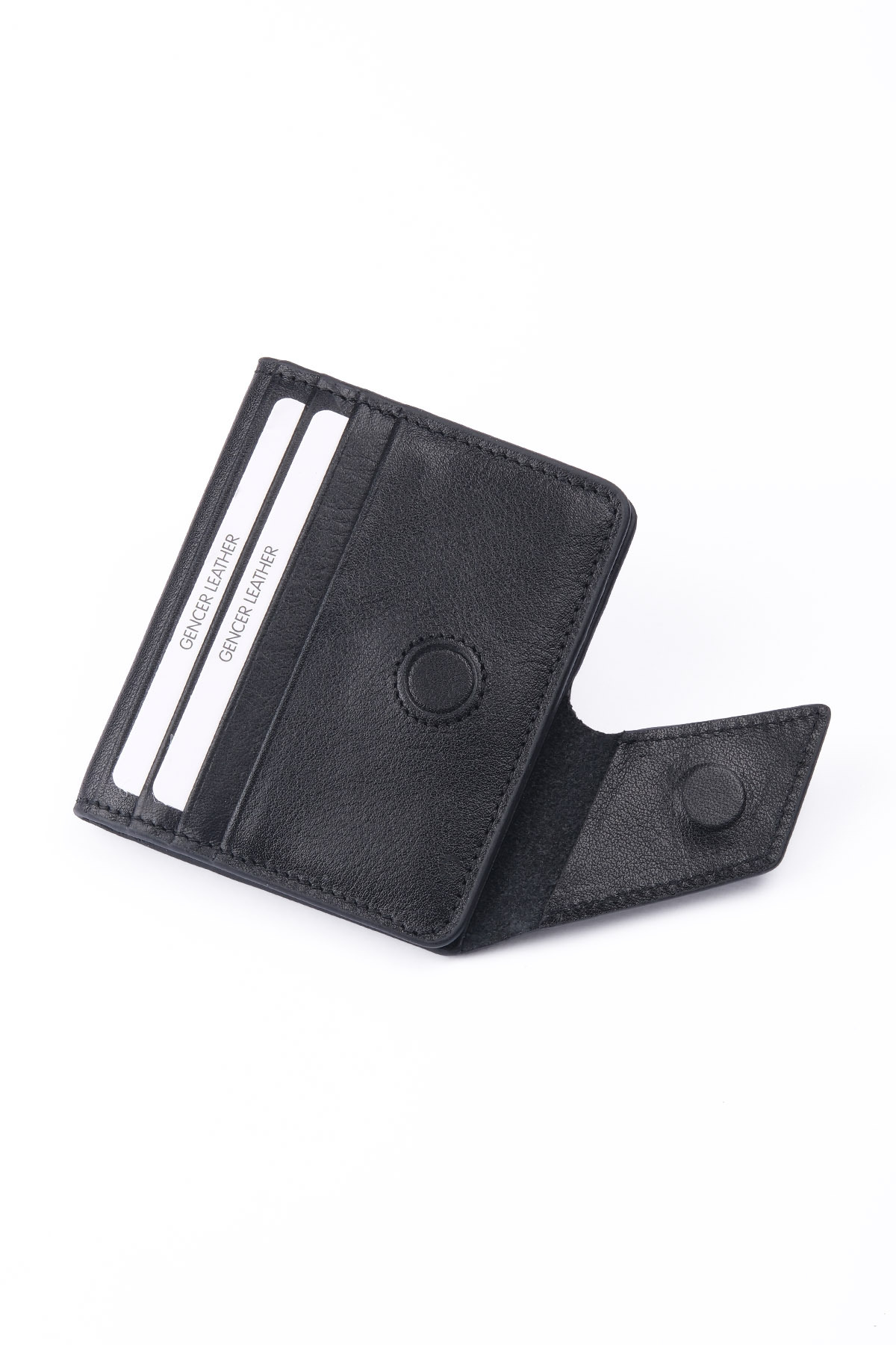 GENCER LEATHER HAKİKİ DERİ KARTLIK MIKNATISLI SİYAH görsel 8