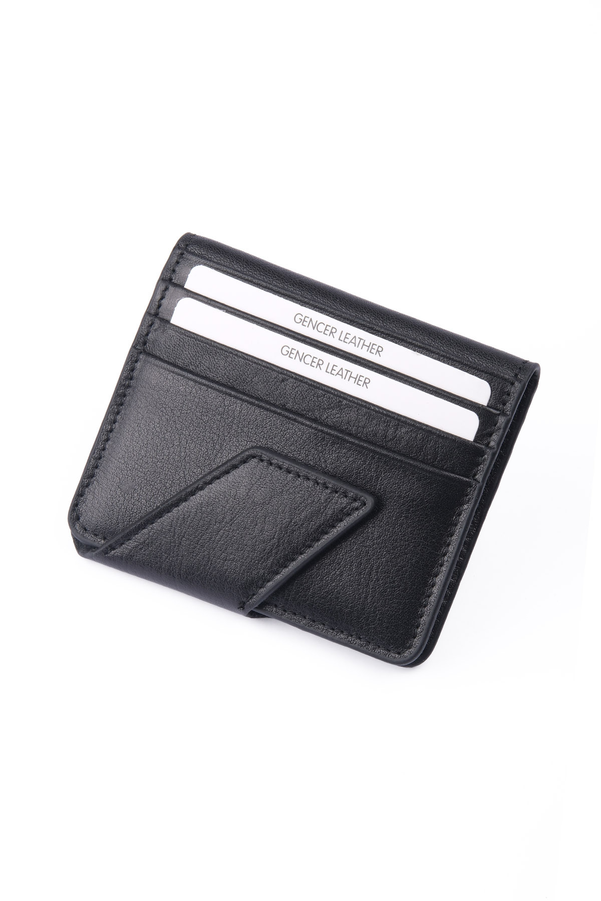 GENCER LEATHER HAKİKİ DERİ KARTLIK MIKNATISLI SİYAH görsel 5