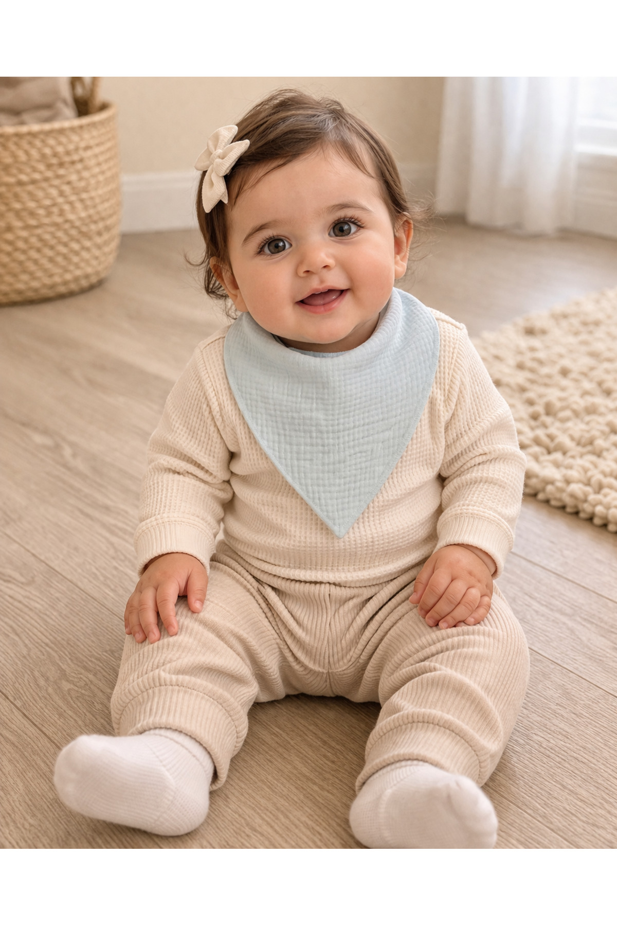 Enhitbaby 5 Adet Sıvı Geçirmez Müslin Fular Önlük Set, %100 Pamuk, Yıkanabilir fotoğrafı 4 (önizleme)