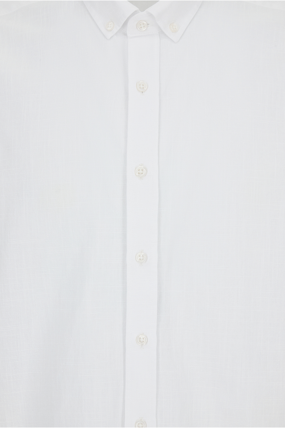 Kiğılı  Uzun Kol Regular Fit Düğmeli Yaka Spor Pamuk Nefes Alabilen Keten Görünümlü Gömlek - Görsel 5