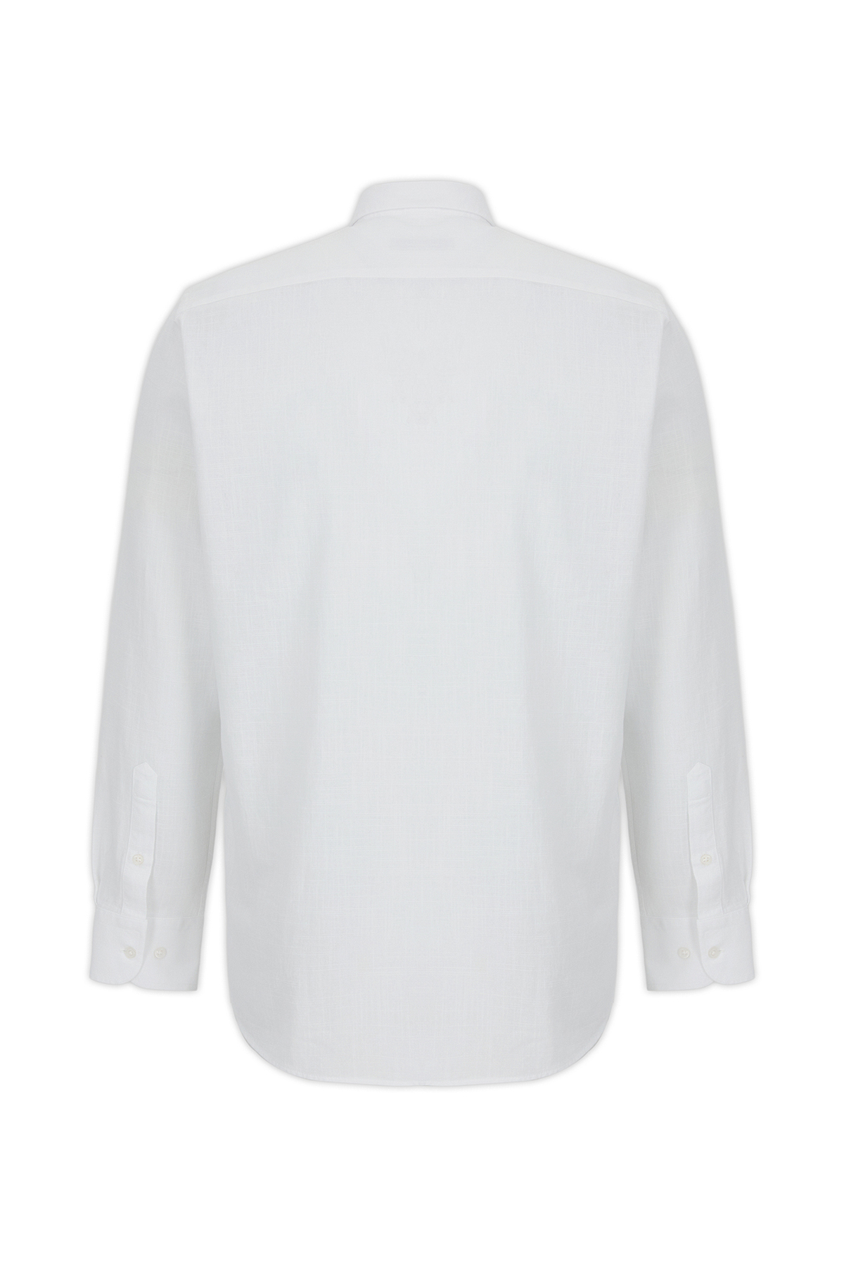 Kiğılı  Uzun Kol Regular Fit Düğmeli Yaka Spor Pamuk Nefes Alabilen Keten Görünümlü Gömlek - Görsel 7