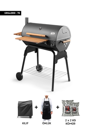 Cheffi Grillord-75 Kömürlü Barbekü Mangal (ÖNLÜK, KILIF VE 2 Paket KÖMÜR HEDİ...