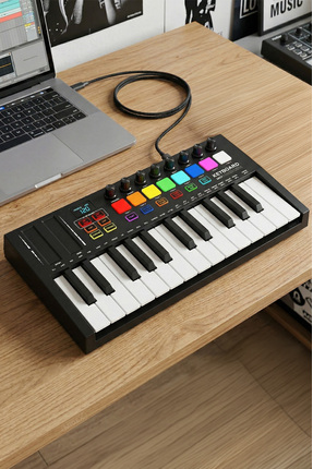 Midex MD-255 Yeni Nesil Midi Klavye 25 Tuşlu 8 Hassasiyetli Launch Pad 8 Ton ...