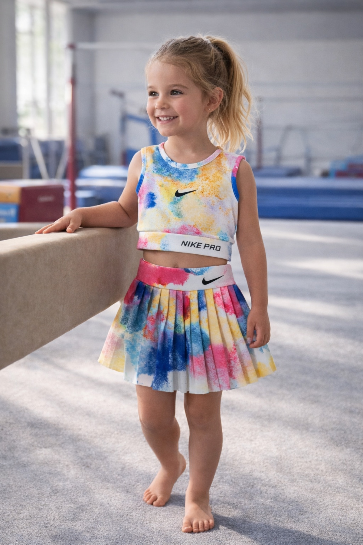 Girls Yellow Crop Swimsuit Set Shorts Skirt Pool and Sea Compatible Quick-Drying (BUY LARGER THAN 1 size)