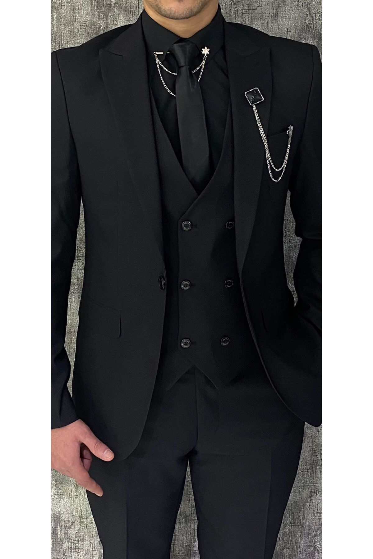 Terziayhan  Siyah Slimfit Takım Elbise - Görsel 3