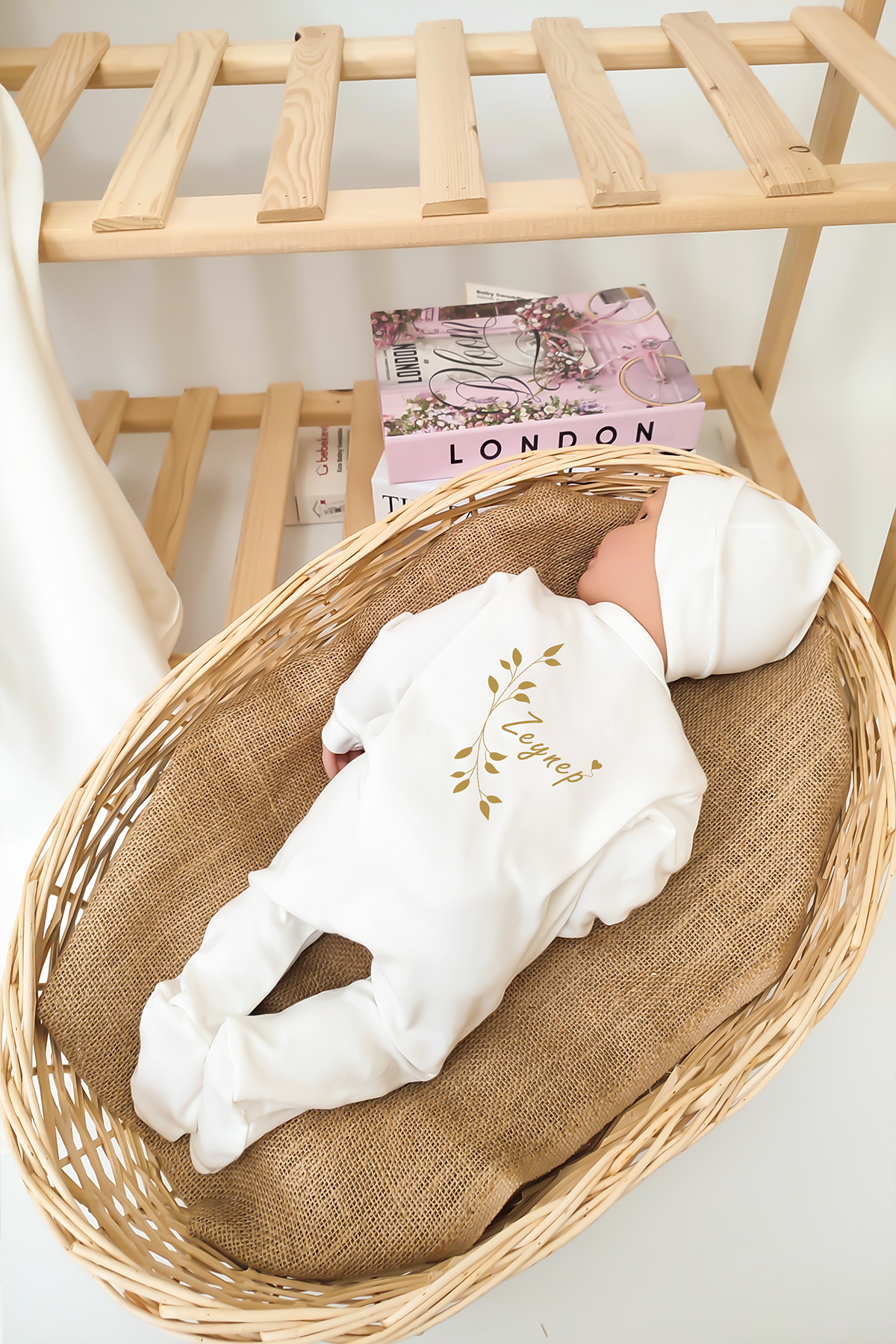 Sitilin Kız Bebek %100 Pamuk Organik Isim Baskılı Yenidoğan 11 Lu Hastane Çıkışı Fırça Bebek Hediye Seti fotoğrafı 6 (önizleme)