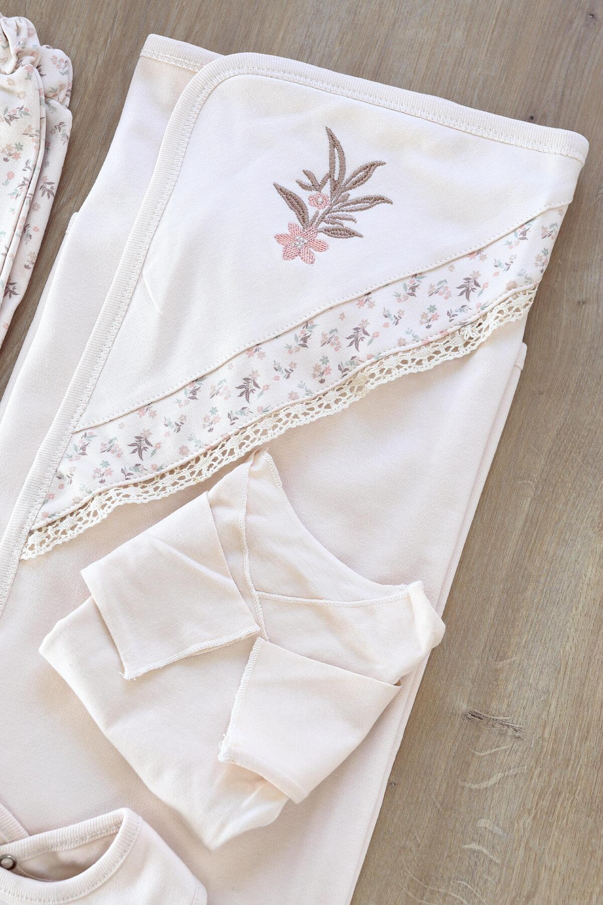 Sitilin Kız Bebebek  Yenidoğan Nakışlı Kanabiçeli Süslü 10 Lu Hastane Çıkışı STL6574 fotoğrafı 5 (önizleme)