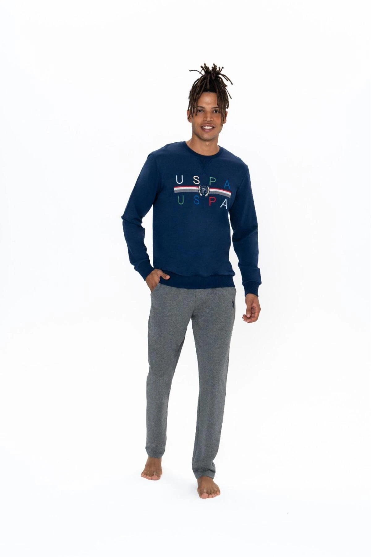 ست پیژامه و لباس خواب مردانه یقه گرد | یو اس پولو U.S. Polo Assn. 18822 TR - تصویر 2